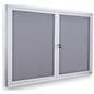 Enclosed polycarbonate bulletin board with silver anodized aluminum frame