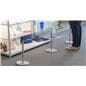 6-Stanchion Silver Low Profile Barrier Set Barricading Art