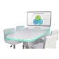 Multimedia conference table with LED lights