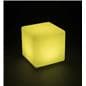 Light Up Cube Table Stool in Yellow Light