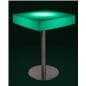 Square glow top bar table with teal illumination