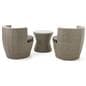 3 piece wicker bistro set with weaved striated pattern