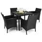 5 Piece rattan outdoor dining set with table weight capacity of 220 pounds