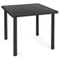 5 Piece rattan outdoor dining set with black tempered glass table top