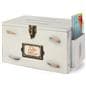 Wooden wedding card box with lockable metal latch 