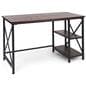 Industrial style computer desk with durable wood and steel build