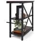 Industrial style computer desk with two built-in shelves