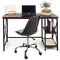 Industrial style computer desk with overall height of 30 inches