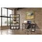 Industrial style computer desk with matching shelves