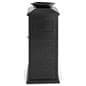 Decorative outdoor trash can has dual swing doors