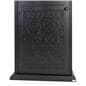 Decorative outdoor trash can with door knob and magnetic closure