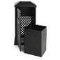 Aluminum outdoor dome trash receptacle with removable waste bin
