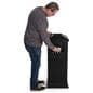 Aluminum outdoor dome trash receptacle has side swing doors for depositing waste