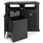 Dual outdoor waste bin with 34 gallon capacity