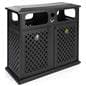 Dual outdoor waste bin manufactured in cast aluminium