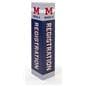 Square advertising bollard sign with four sided graphics