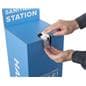 Cardboard hand sanitizer station with easy assembly 