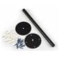 Floor mount gallery stanchion includes basic screws and anchors