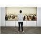 Subtle art gallery fixed floor stanchion crowd control solution