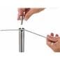 Attaching Rope to Silver Exhibit Stanchion