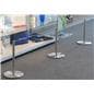 50-ft Gray Elastic Barrier Cord Attached to 3 Low Profile Stanchions