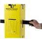 Custom stanchion sleeve with pamphlet holder with cardboard material