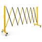 Collapsible security gate with black and yellow finish