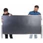 Stanchion post and panel advertising system queue management