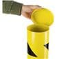 Steel bollard surface mount has removable cap