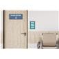 Acrylic sign holder mounted in a medical office