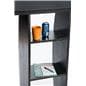 Black Lectern Stand Back View of Propped Shelves