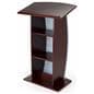 Contemporary lectern with custom curved panel and 2 built-in shelves