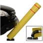 52 inch bollard with spring base and 9 inch powder coated base