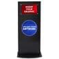Custom floating standoff sign stand with customizable adhesive bottom graphic 