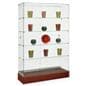 Glass Displays Feature Cherry Finish
