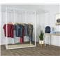 White boutique floor clothing hanger display