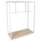 Partitioned rail boutique floor clothing hanger display