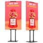Free standing poster holder made from powder-coated steel