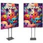 Free standing poster holder with durable construction