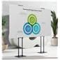 Free standing poster holders paired together to support extra wide signs