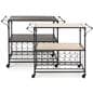 Liquor cart with wine rack features a modern farmhouse inspired look