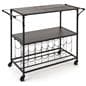 41 inch wide liquor cart with wine rack features a rectangular shape 