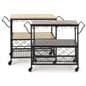 Beverage cart with wine storage includes 4 steering caster wheels 