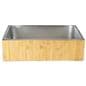 Ice pan with bamboo housing has a large 12 by 20 inch size