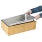 Ice pan with bamboo housing with easy clean up removable pan