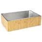 Ice pan with bamboo housing and removable stainless steel pan