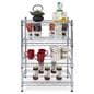 Metal wire shelving unit with 24 inch wide shelves