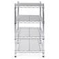 Metal wire shelving unit is 34 inches high