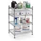 Metal wire shelving unit with adjustable tiers