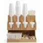 Solid pine wood coffee condiment station organizer